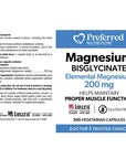 Preferred Nutrition Magnesium Bisglycinate 200mg 300 vcap