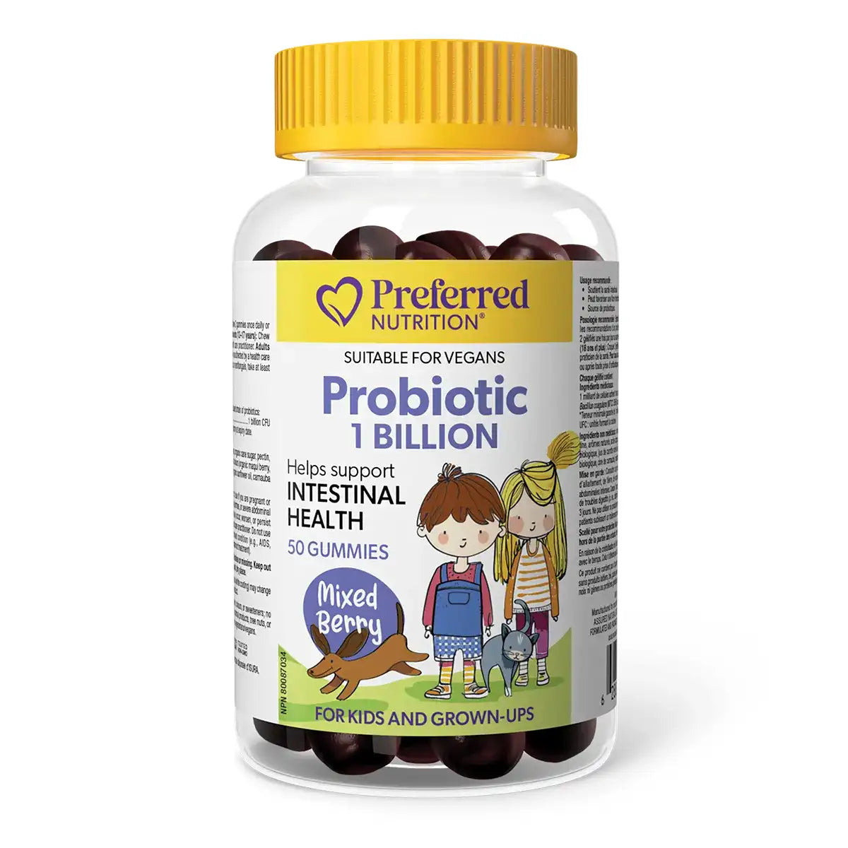 Preferred Nutrition Probiotic 1 Billion - Mixed Berry 50 gummies