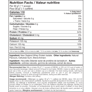 Diesel Whey Protein New Zealand Isolate Vanilla 2lb