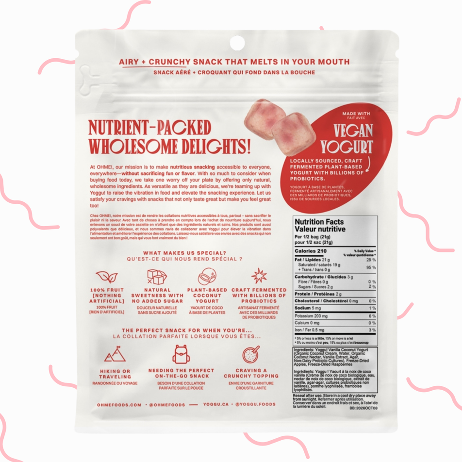 OHME! Freeze-Dried Raspberry Yogurt Crunch 42g