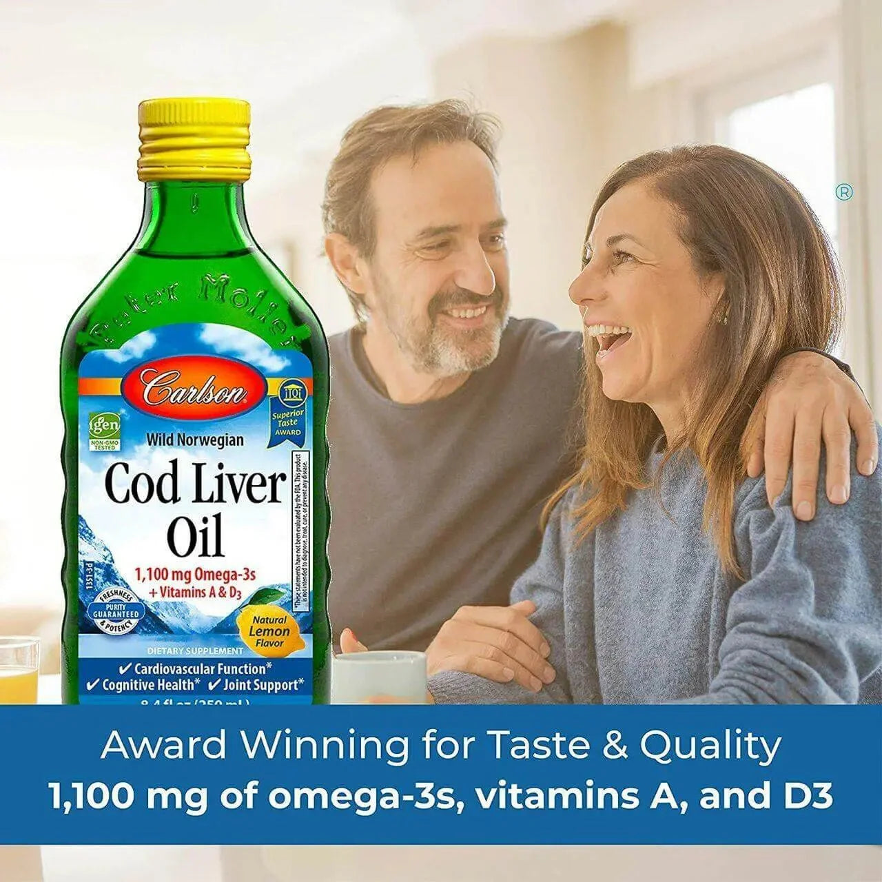 Carlson Wild Norwegian Cod Liver Oil Lemon 250ml