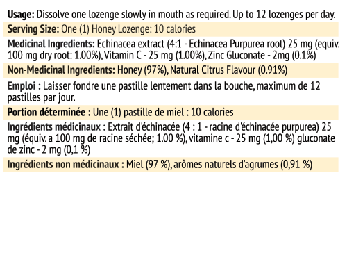 Honibe Honey Lozenges With Zinc and Vitamin C - Citrus 10 lozenges
