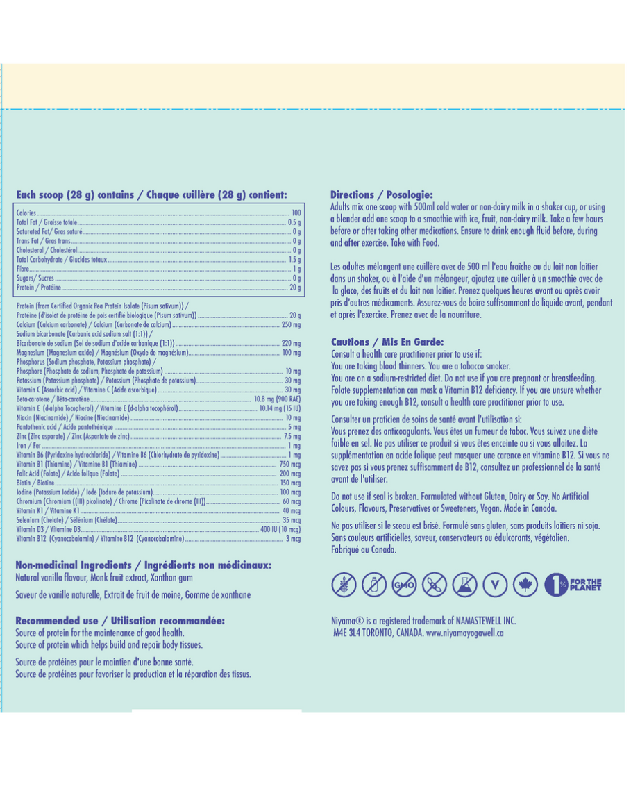Niyama Clean Plant Protein Vanilla 782g