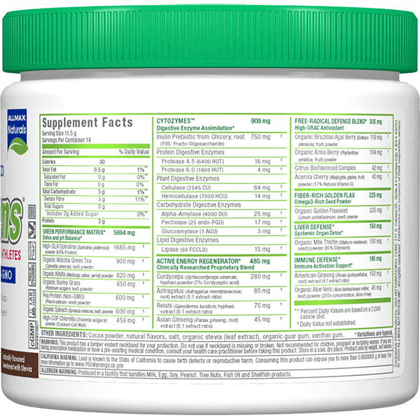 Allmax Cyto Greens Chocolate 161g