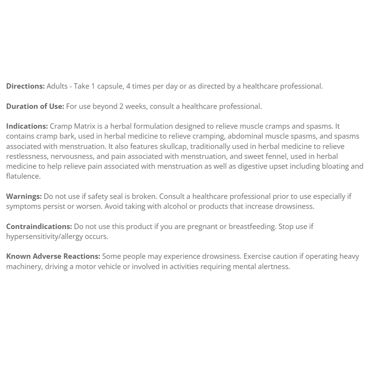 Cyto Matrix Cramp-Matrix 120caps