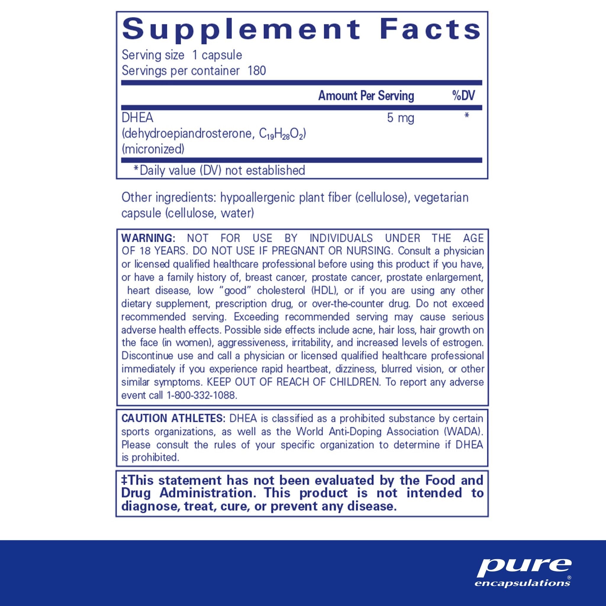 Pure Encapsulations DHEA 5mg 60Cap