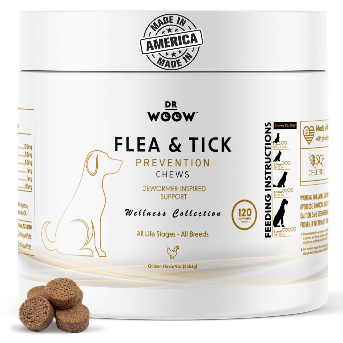 Dr Woow Flea and Tick prevention chews 120 chews