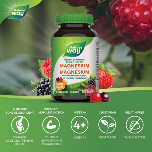 Nature's Way Magnesium Citrate Gummies- Mixed Berry 60 Gummies