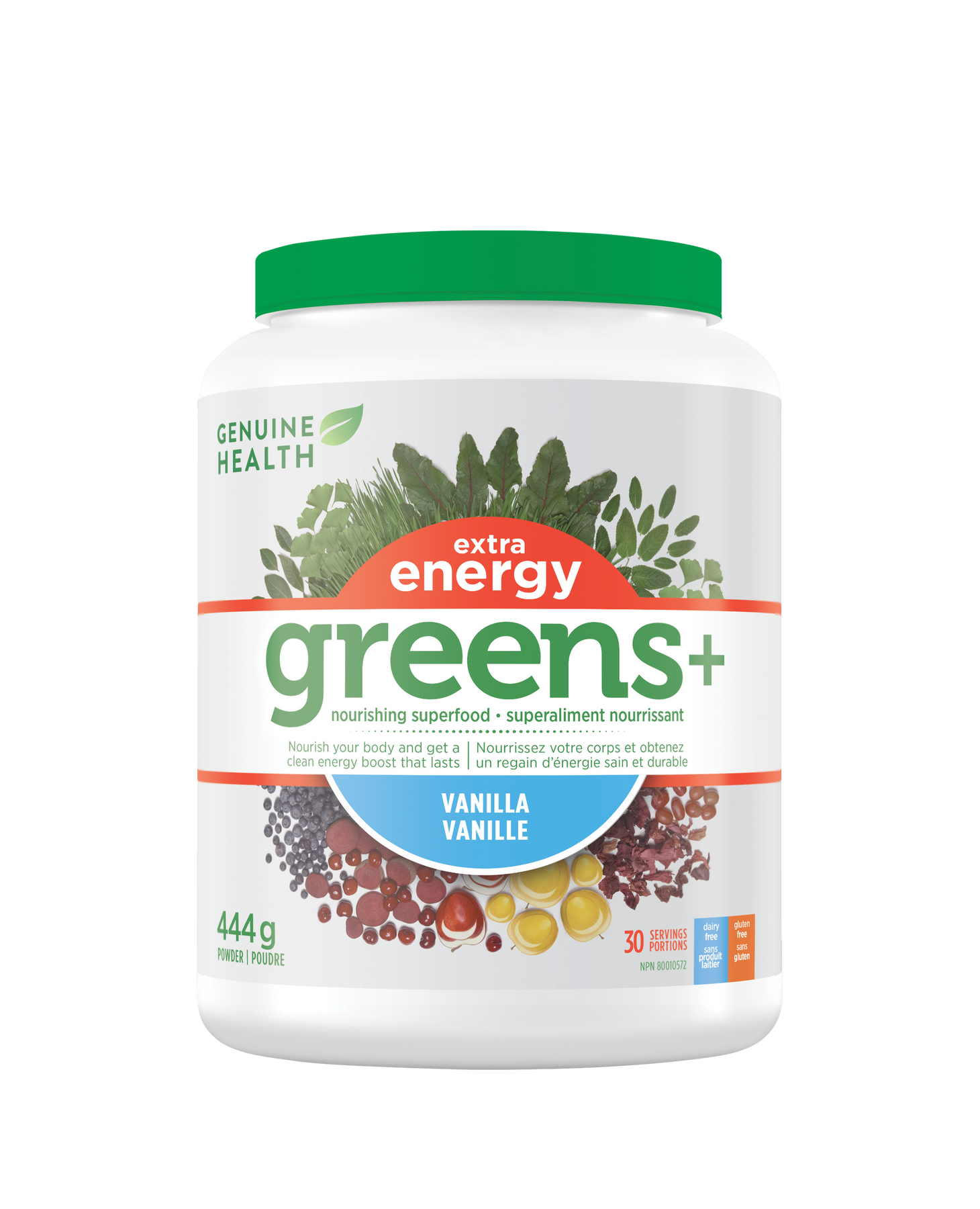 Genuine Health Greens + Extra Energy Vanilla 444g