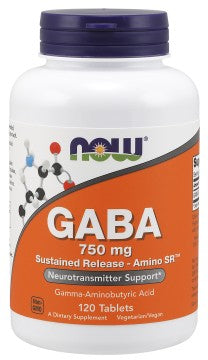 NOW GABA 750mg sustained release 120 tabs