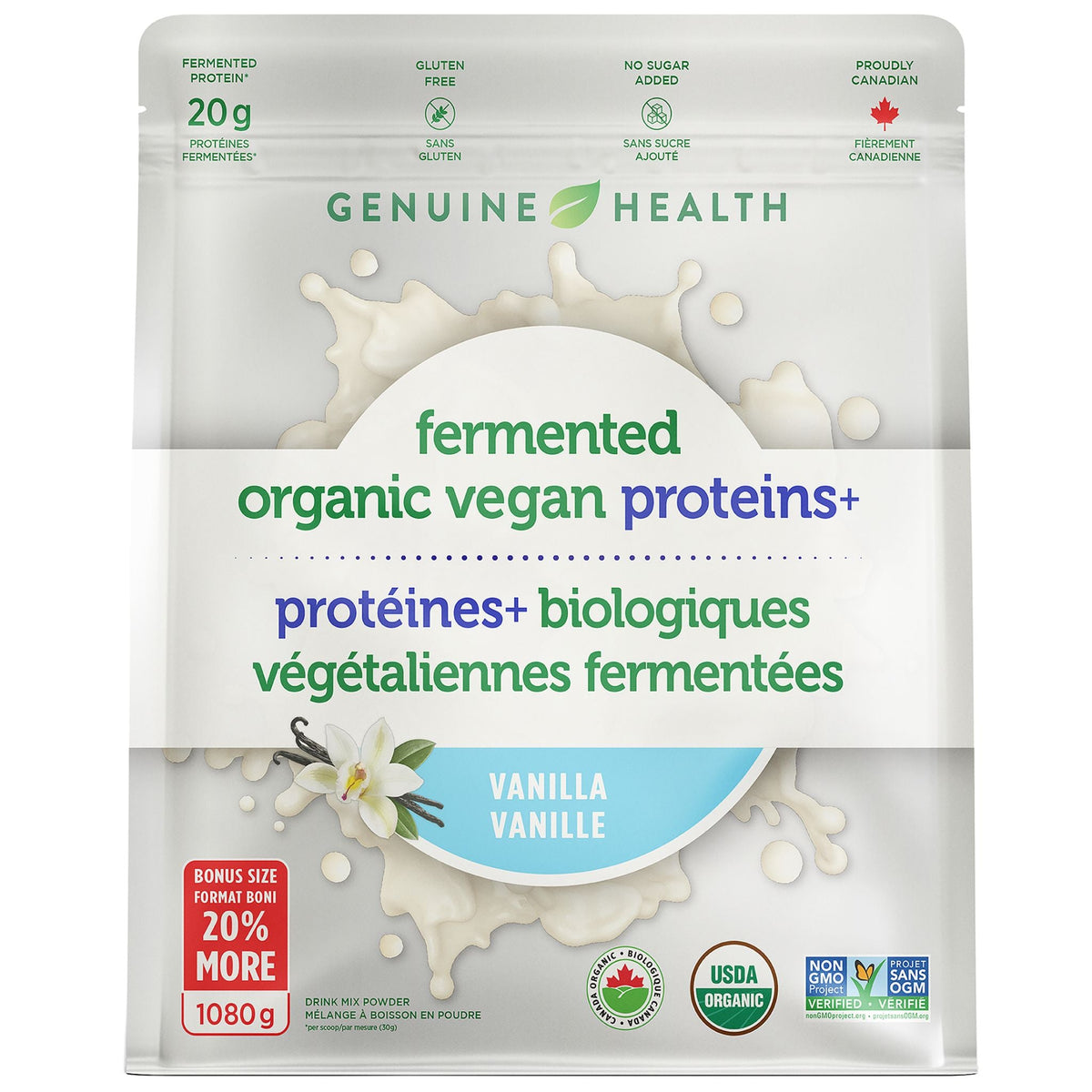 Genuine Health Fermented Organic Vegan Protein - Vanilla 1080g