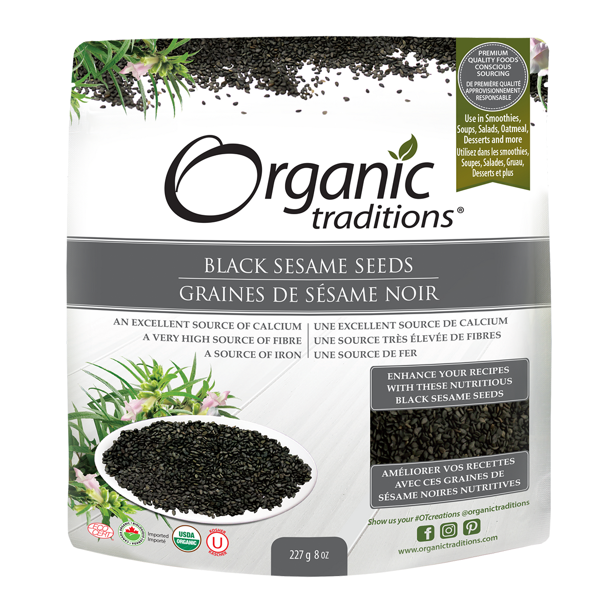 Organic Traditions Black Sesame Seeds 227g