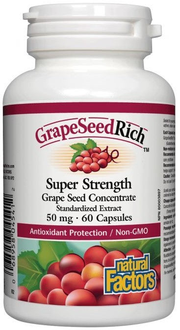 Natural Factors Super Strength Grape Seed Extract 50mg 60 caps