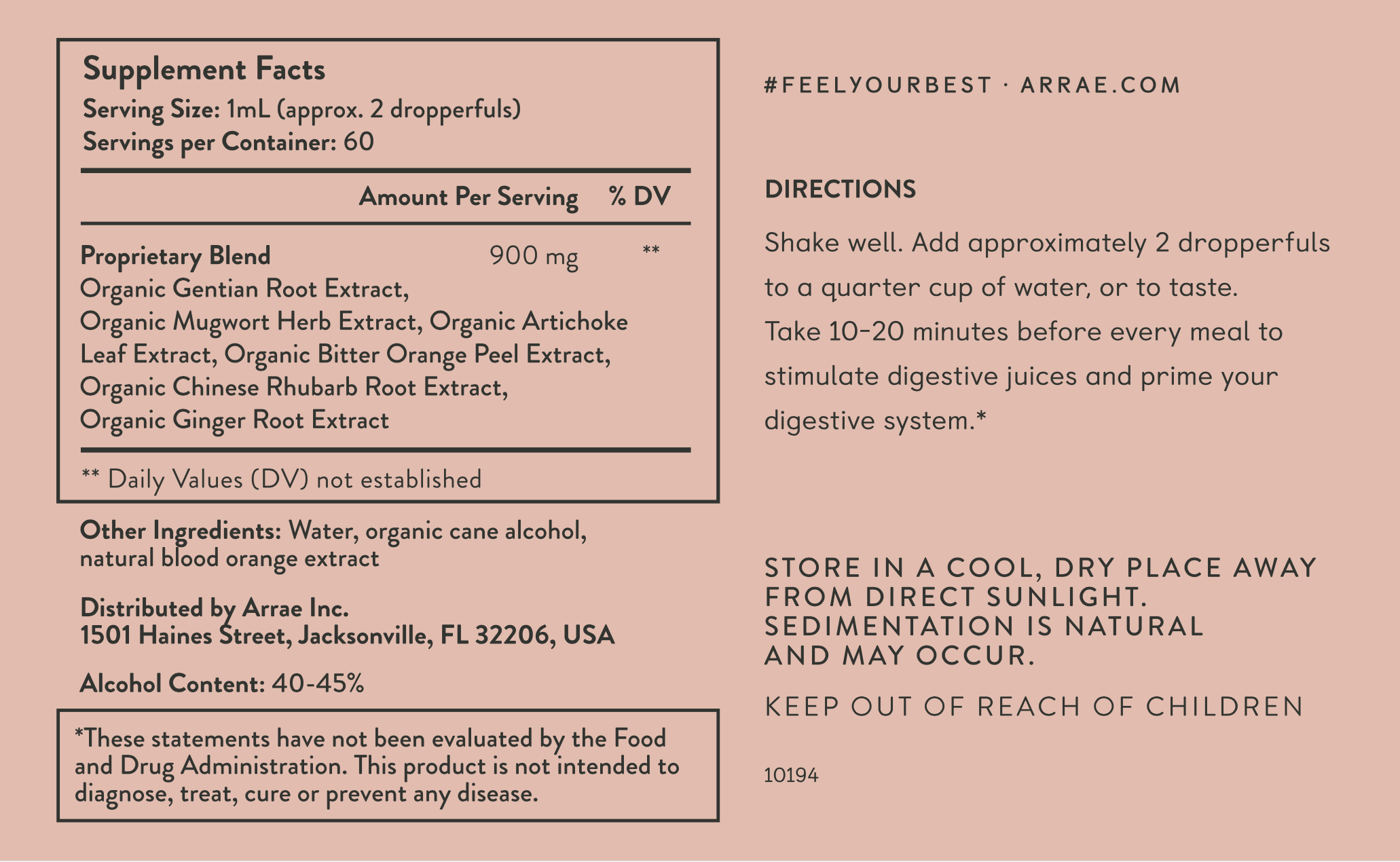 Arrae Gut Boost Pre Meal Digestive Drops 60ml