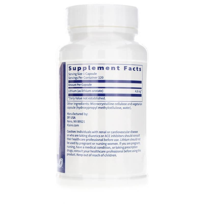 Klaire Labs Lithium Orotate 120 caps