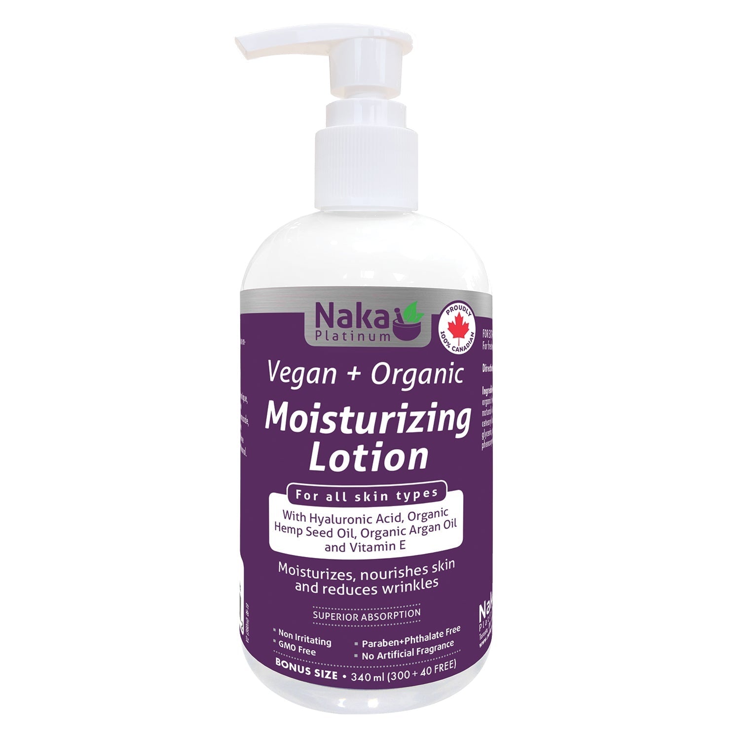 Naka Vegan and Organic Moisturizing Lotion 340ml