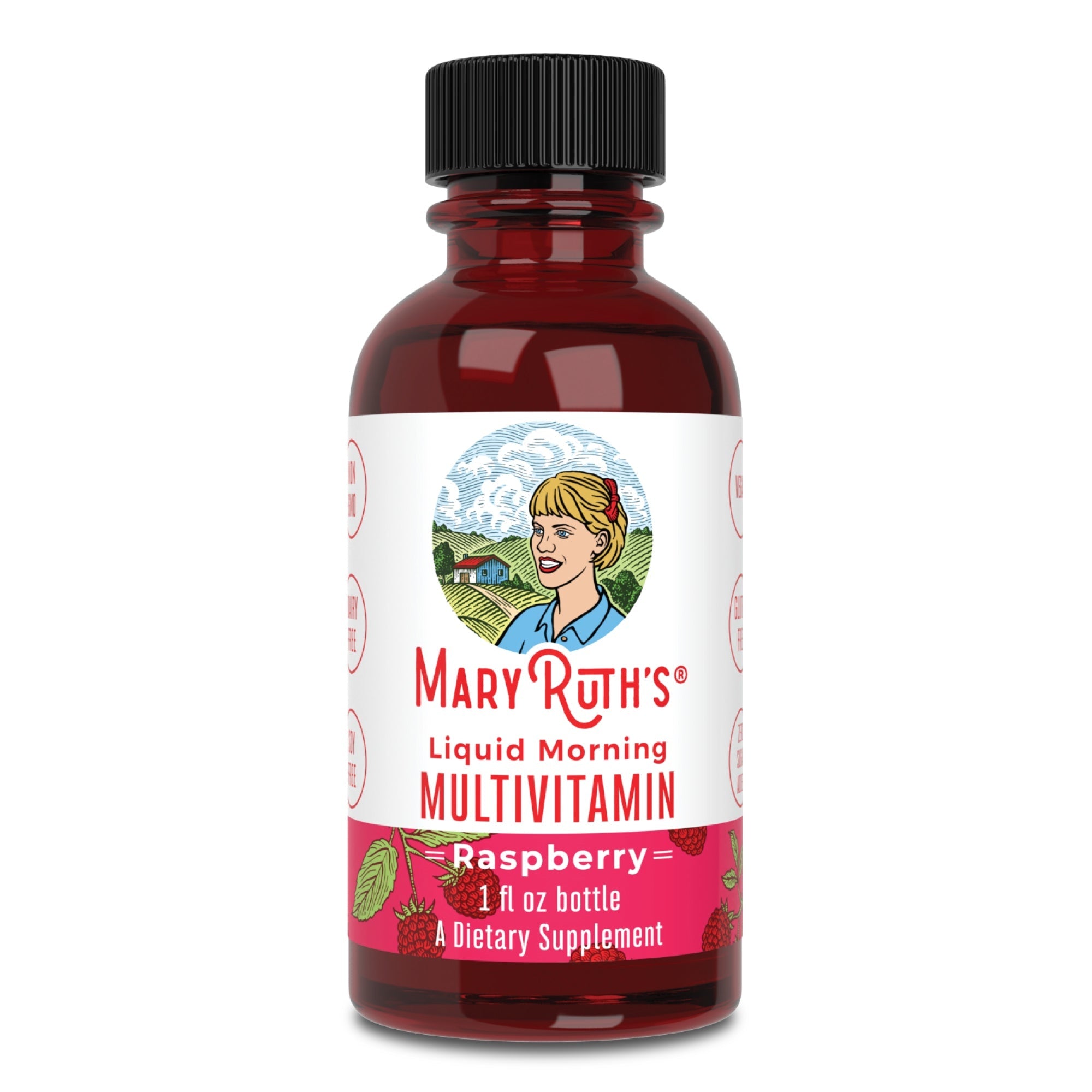 MaryRuth's Liquid Morning Multivitamin - Raspberry - Travel box of 16