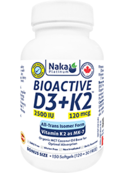 Naka Bioactive D3 + K2 150 Softgels
