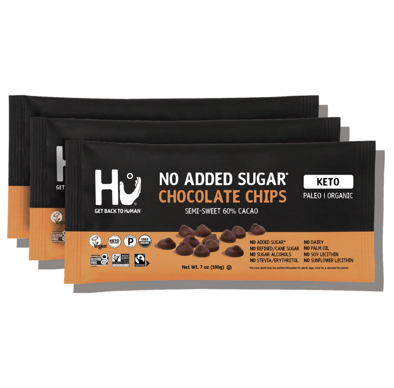 Hu No Added Sugar Chocolate Chips Semi-Sweet 60% Cacao 198g