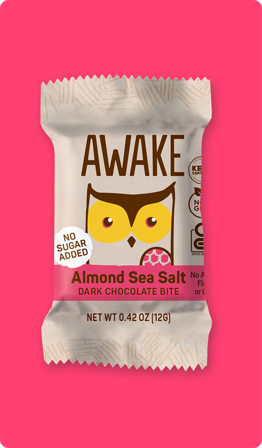 Awake Caffeinated Chocolate - Almond Sea Salt 8x12g