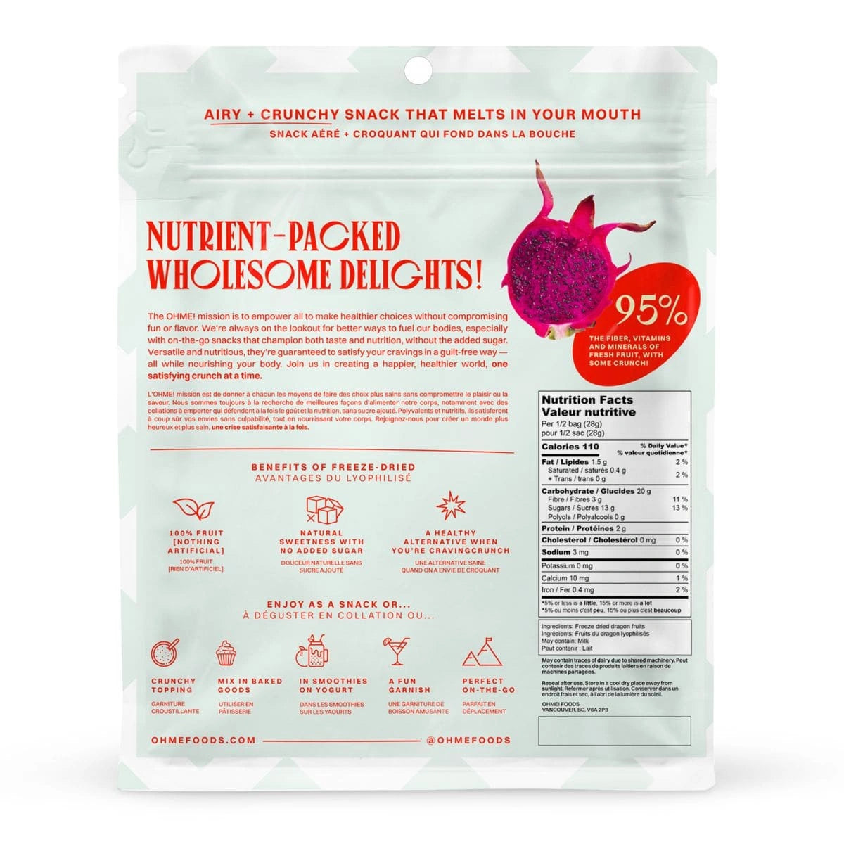 OHME! Freeze-Dried Dragonfruit 56g