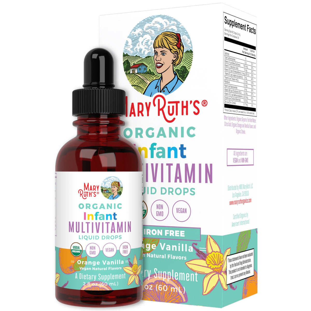 Mary Ruths Infant Multivitamin Liquid Drops - Iron Free 60ml