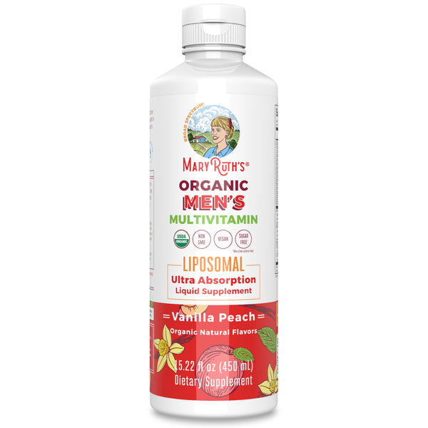 Mary Ruth's Organic Men's Multivitamin Liposomal Vanilla Peach 450ml