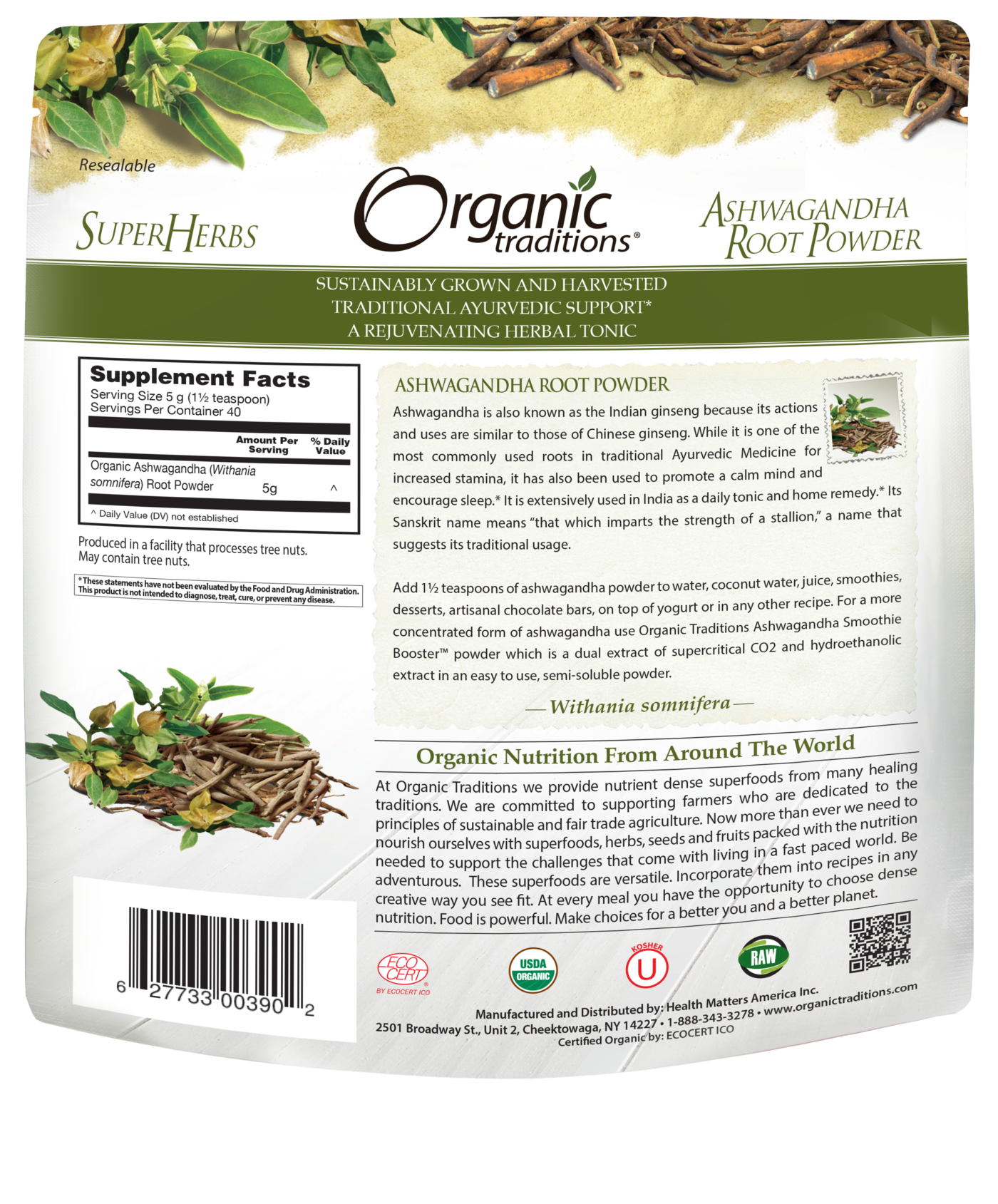 Organic Traditions - Ashwagandha Root Powder 200g – Wellness Market