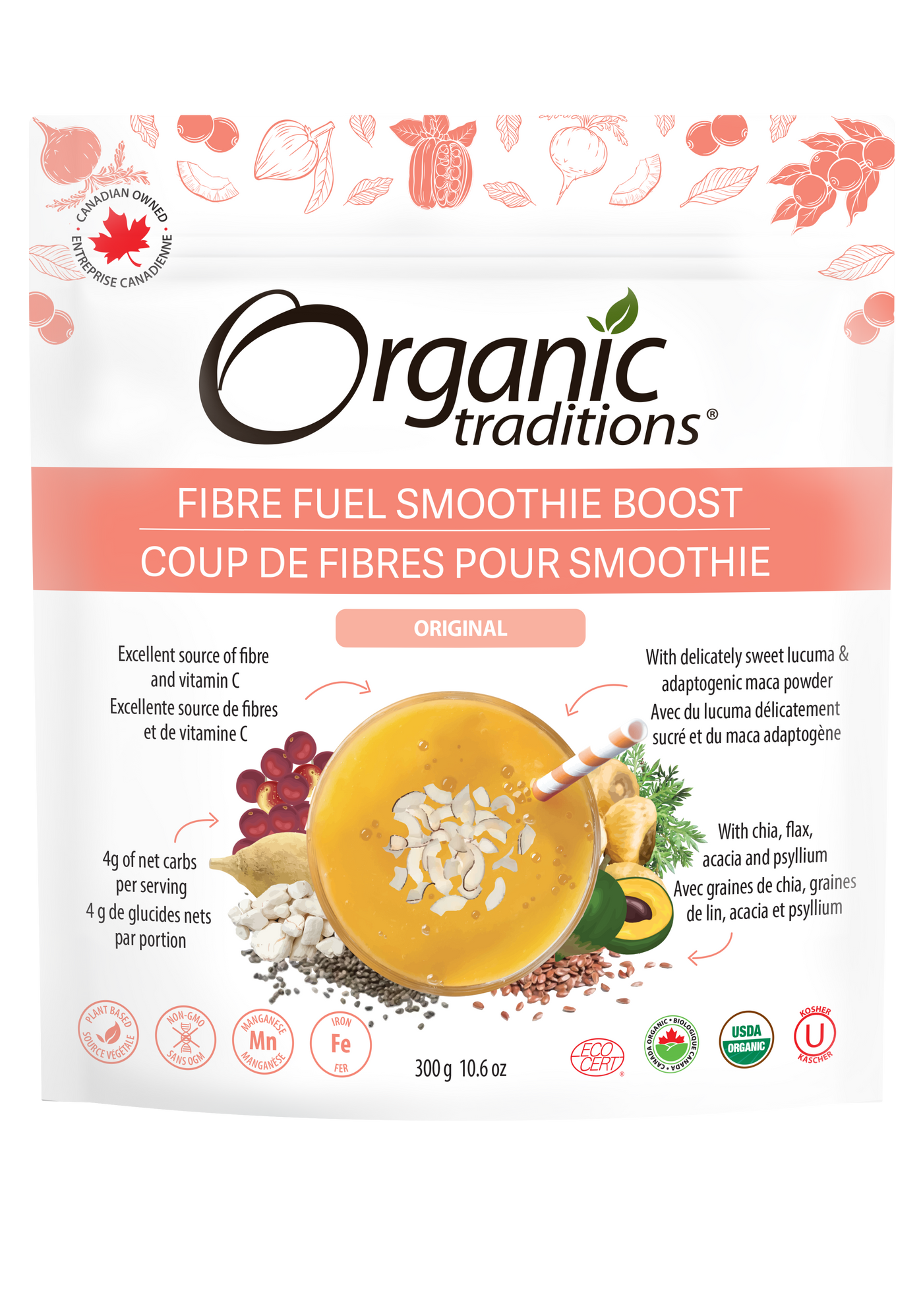 Organic Traditions Fibre Fuel Smoothie Boost Original 300g