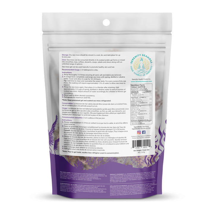 Serenity Dried Sea Moss Full Spectrum - 113g