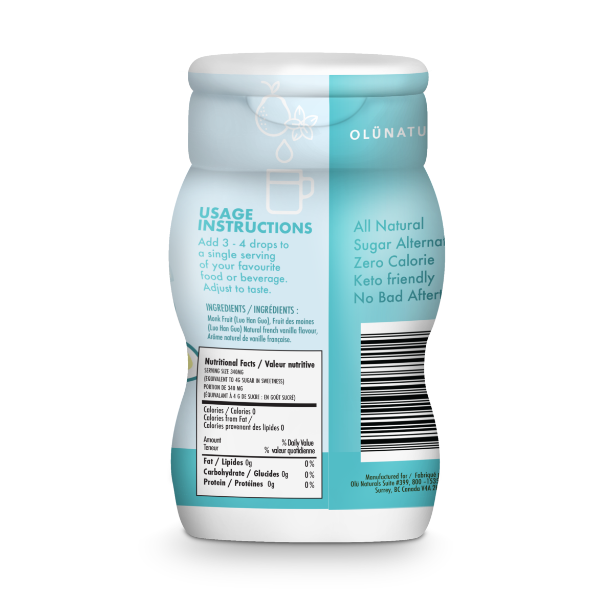 Liquid Monk Fruit Sweetener - French Vanilla 50ml