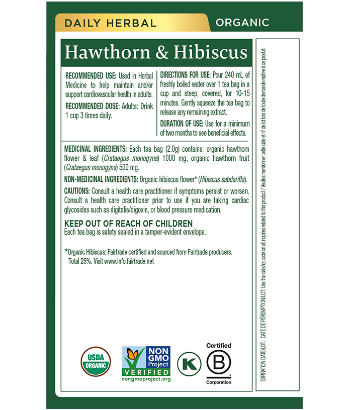 Traditional Medicinals Hawthorn & Hibiscus Tea