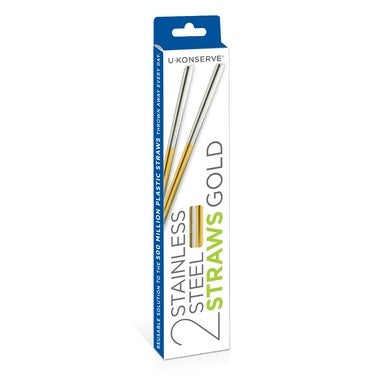 U Konserve Stainless Steel Straw Gold- Set of 2