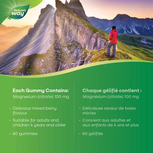 Nature's Way Magnesium Citrate Gummies- Mixed Berry 60 Gummies