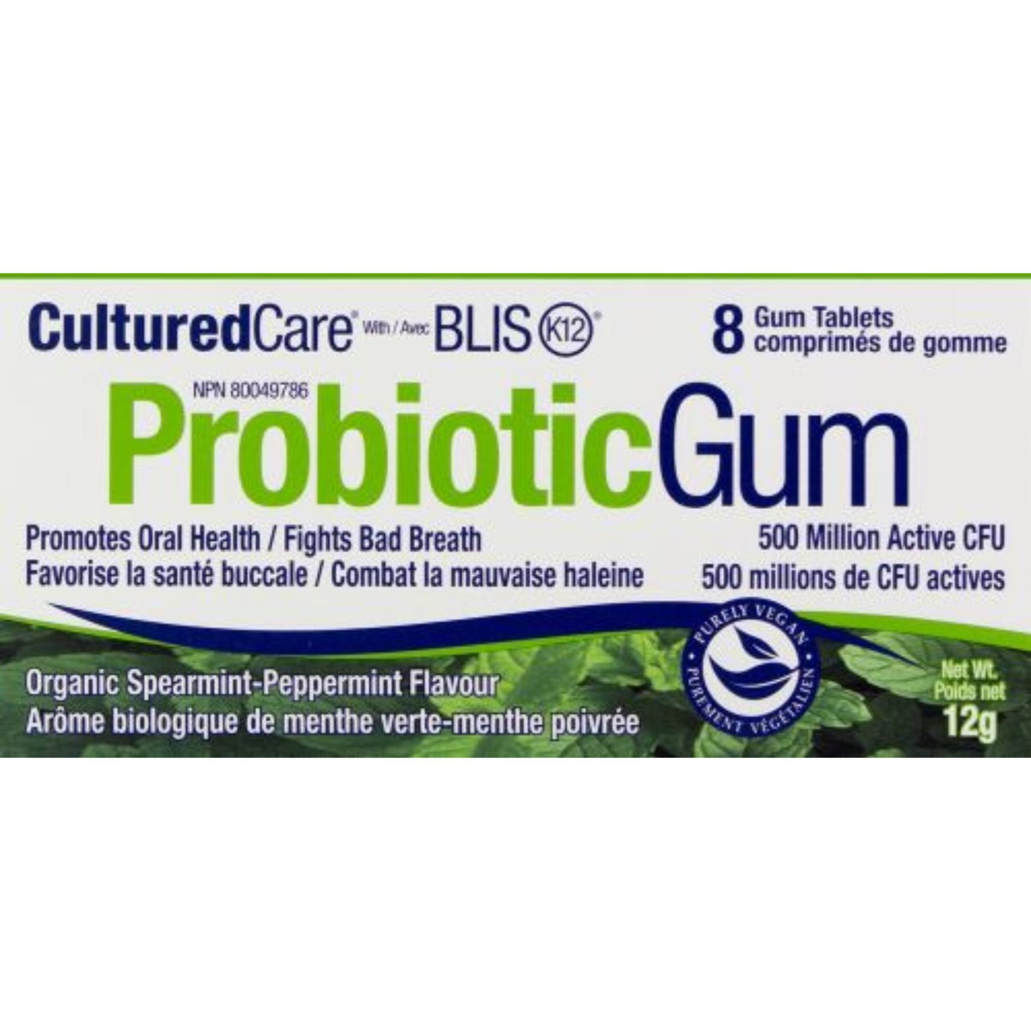 Cultured Care Probiotic Gum with BLIS K12 8 tablets