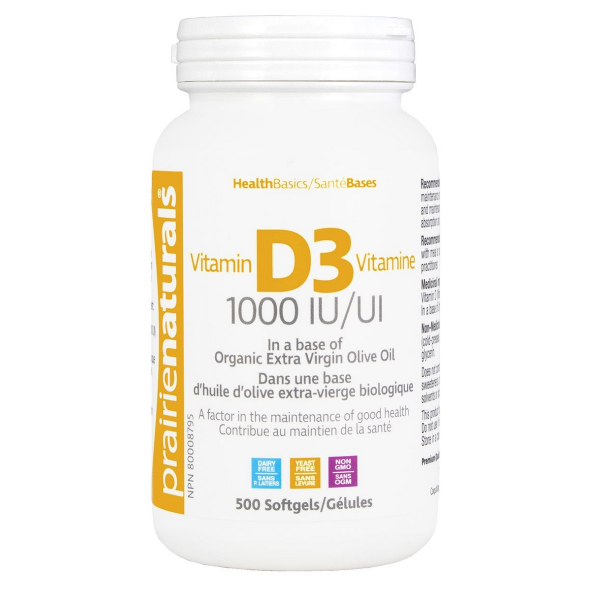 Prairie Naturals Vitamin D3 1000 IU 500 softgels