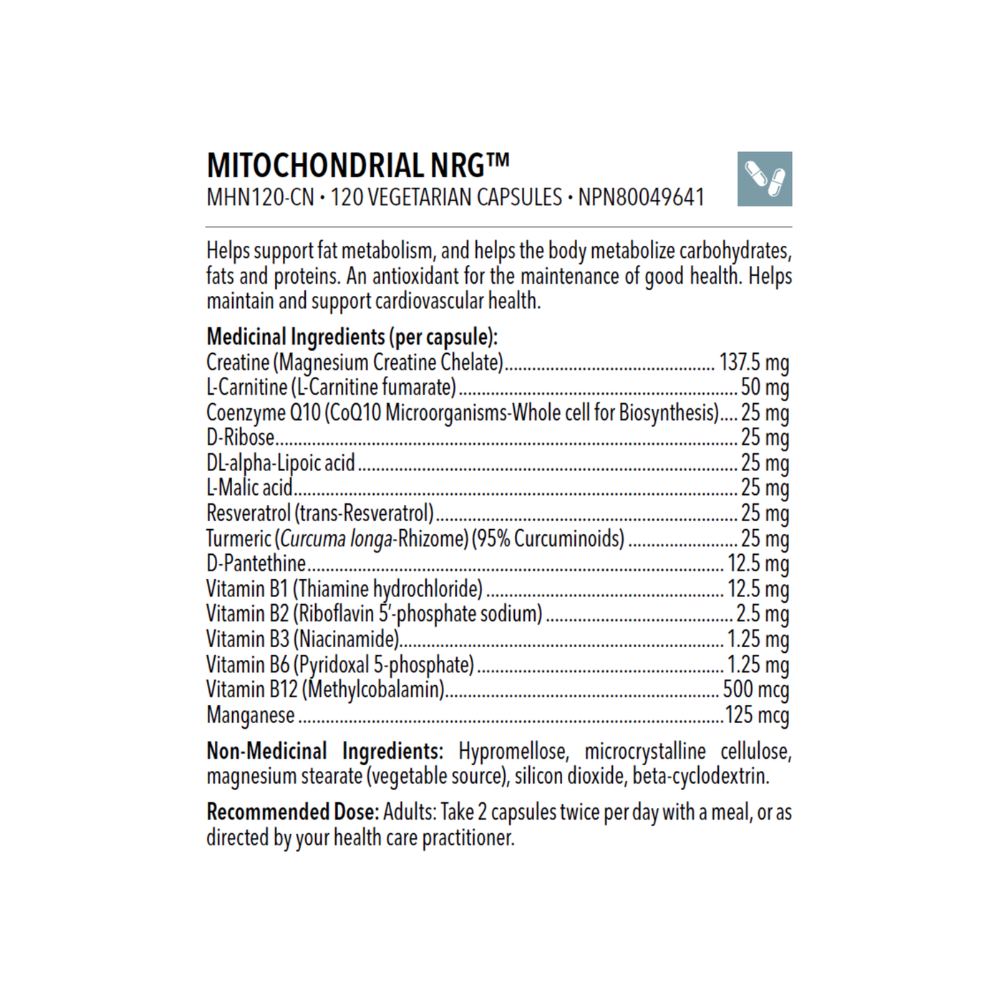 Mitochondrial NRG 120 caps