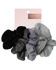 Velvet Scrunchies - Black and Gray - 5 pack