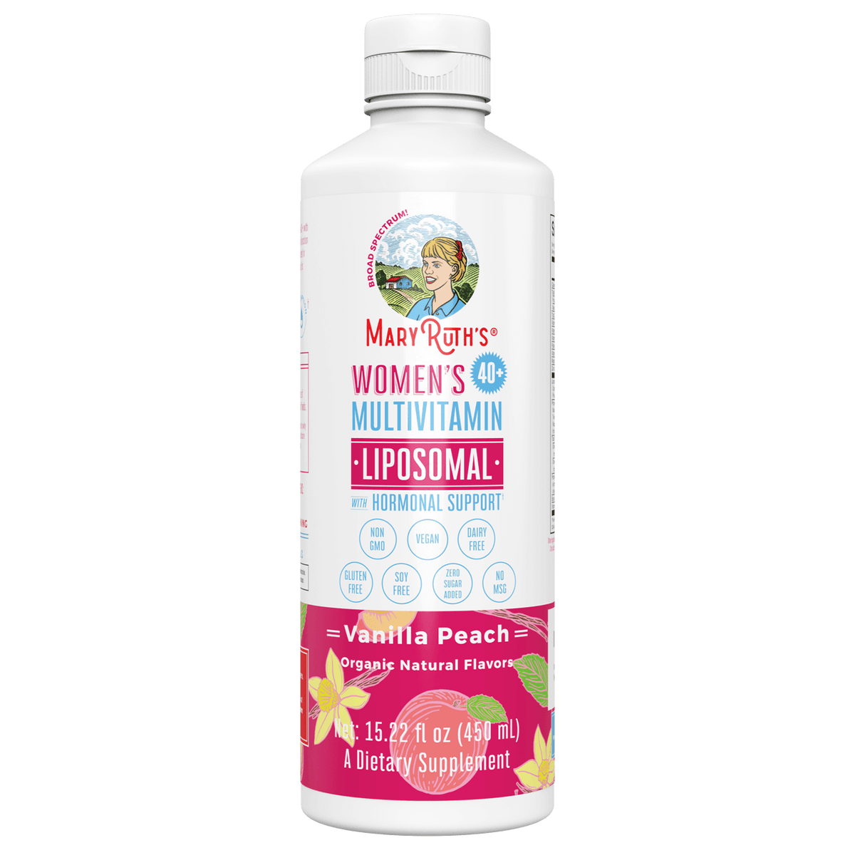 Mary Ruth's Women's Multivitamin 40+ Liposomal - Vanilla Peach 450ml