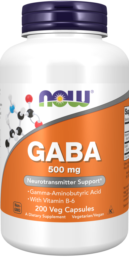 NOW Gaba 500mg with Vitamin B-6 200 vcap
