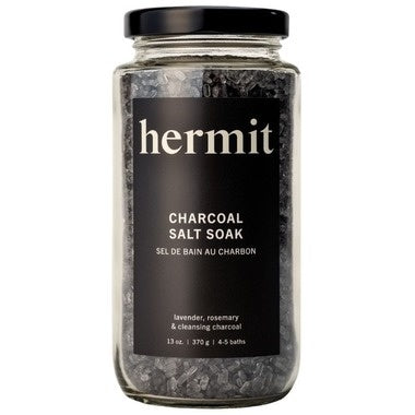 Hermit Charcoal Salt Soak Lavender Rosemary 370g