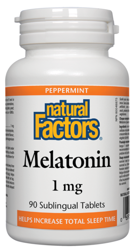 Natural Factors Melatonin 1mg Peppermint 90 Sublingual Tablets