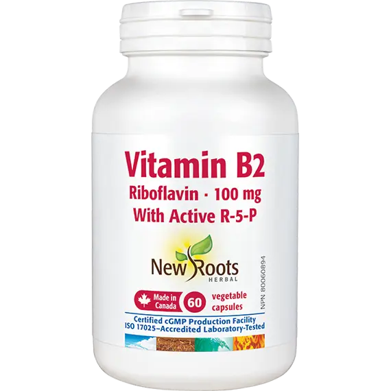 New Roots Vitamin B2 Riboflavin 100mg 60 vcap