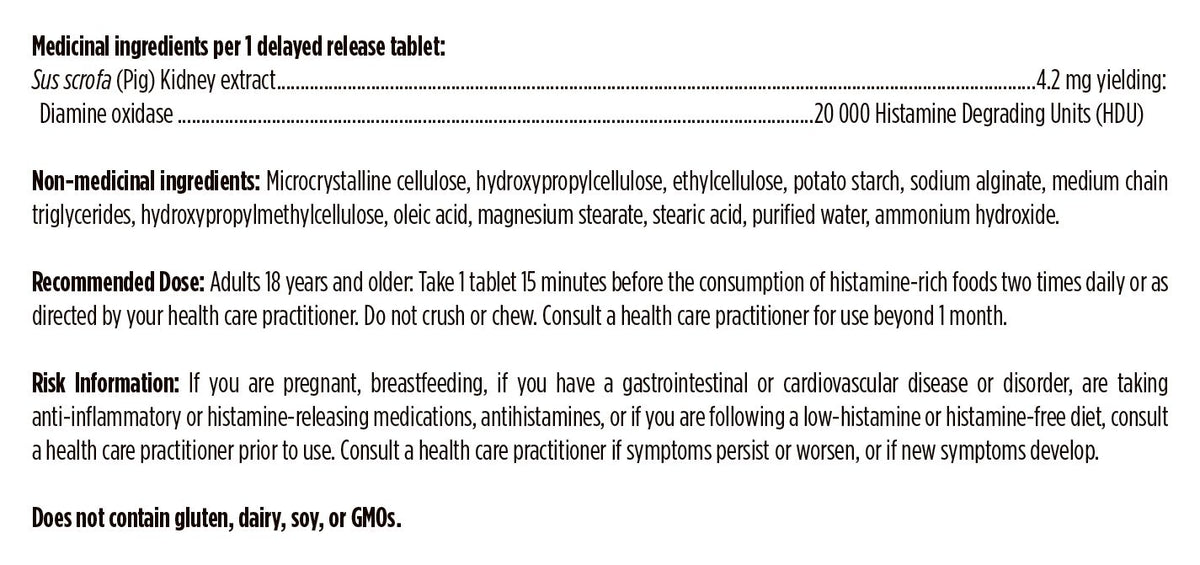 Designs for Health HistaGest-DAO 60 Delayed Release Tablets