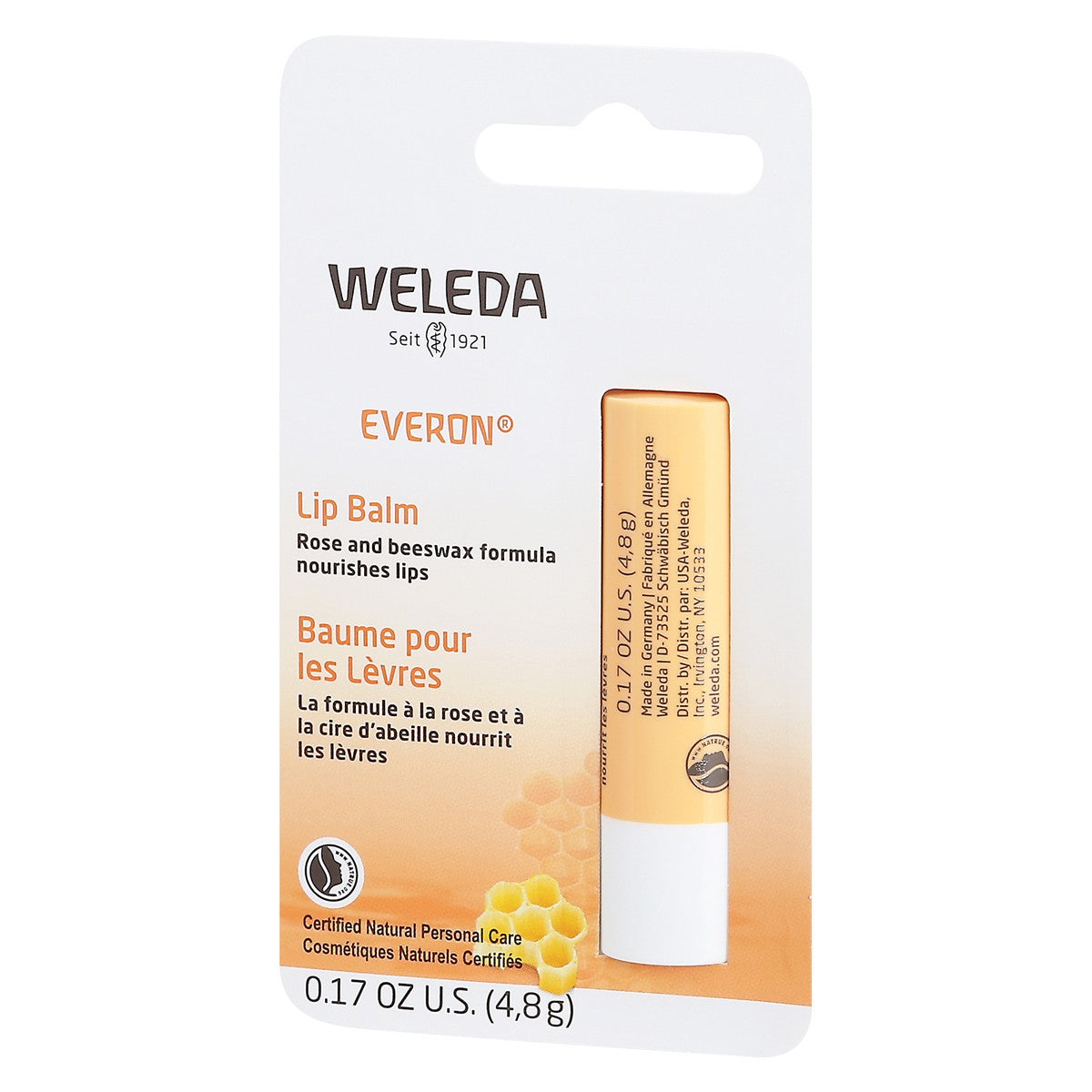 Weleda Everdin Lip Balm - Rose and Beeswax Formula - 4.8g