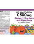 Natural Factors Vitamin C 500mg - Blueberry 90 Chewables