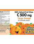 Natural Factors Vitamin C 500mg Tangy Orange 90 Chewables