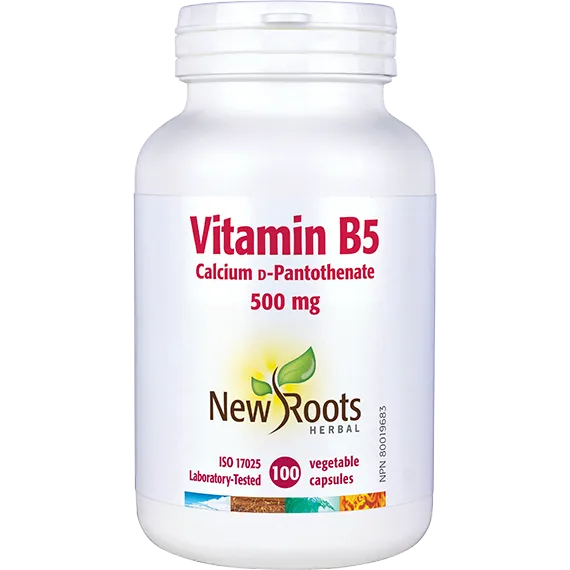 New Roots Vitamin B5 Calcium-D-Pantothenate 500mg 100 vcap