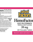 Natural Factors Hemo Factors Chewable Iron 20mg 60 tabs
