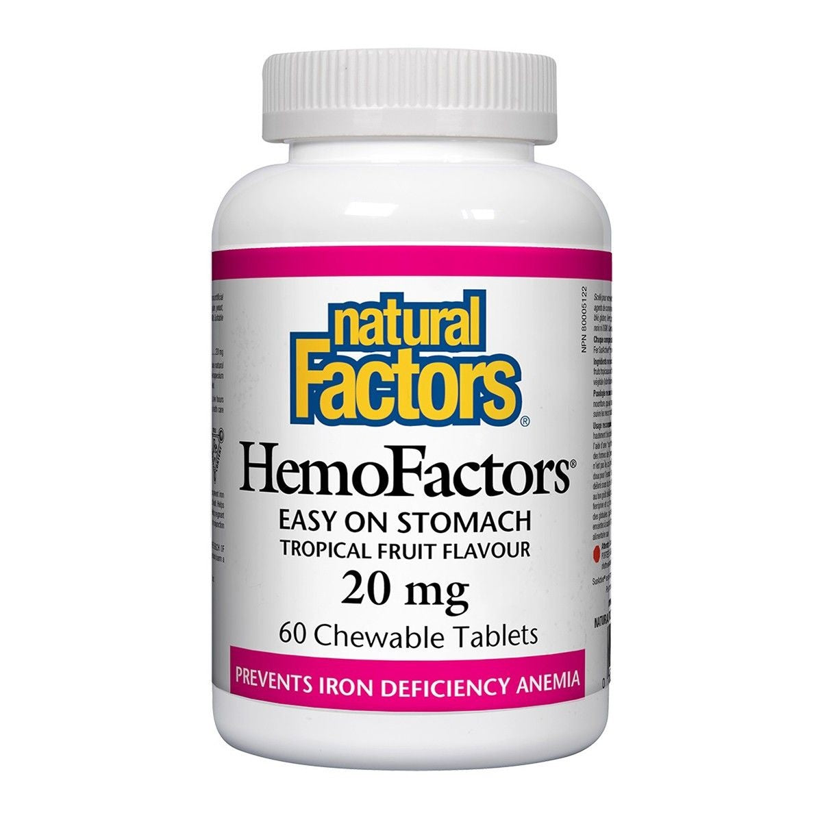 Natural Factors Hemo Factors Chewable Iron 20mg 60 tabs
